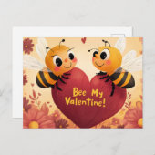 Bee My Valentijn Kind vriendelijke Kaart (Voorkant / Achterkant)