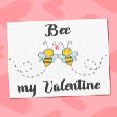 "Bee my Valentijn" woordspeling met schattige bije Briefkaart