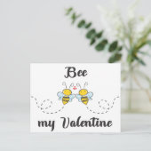 "Bee my Valentijn" woordspeling met schattige bije Briefkaart (Staand voorkant)