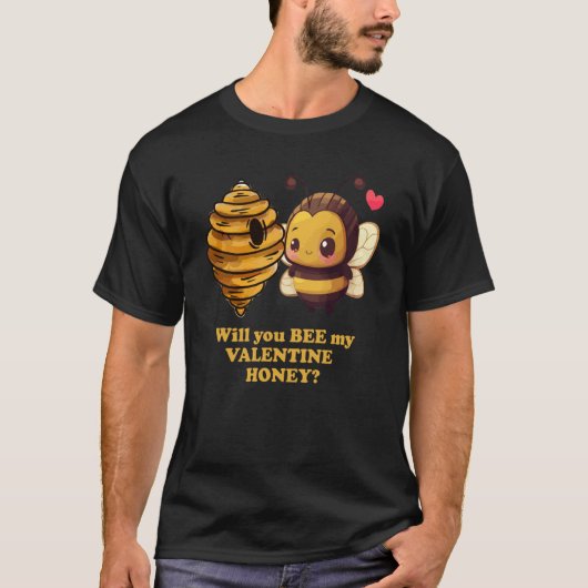 Bee My Valentine Honey Cute Valentines Day Couples T-shirt (Voorkant)