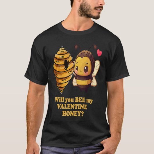 Bee My Valentine Honey Cute Valentines Day Couples T-shirt (Voorkant)