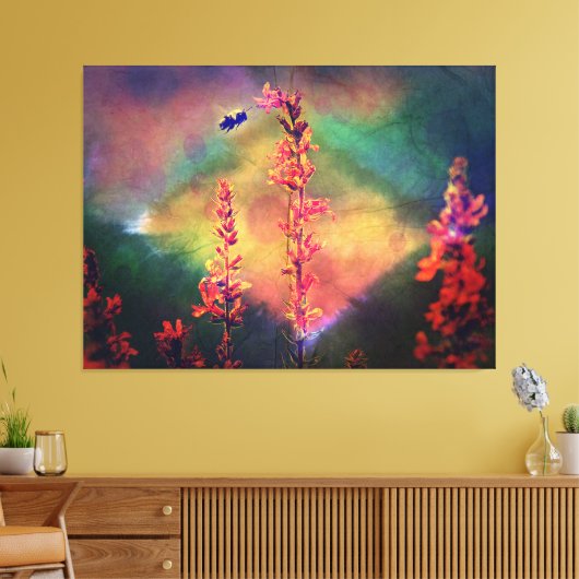 Bee N Wildbloemen Diamond Earth Tones Canvas Afdruk (Insitu (Woonkamer))