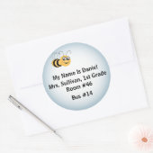 Bee Nametag Ronde Sticker (Envelop)