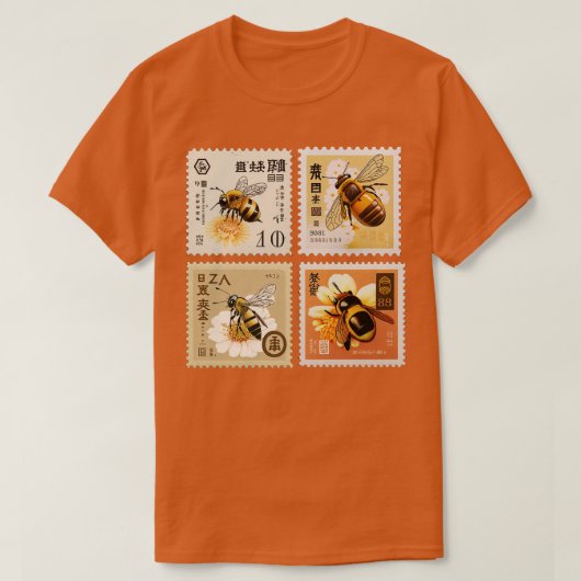 Bee nederige stempel set postzegel serie t-shirt (Design voorkant)