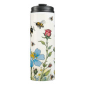Bee Nice Bee Kind Bijen en Wildflowers Thermosbeker (Voorkant)
