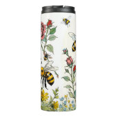 Bee Nice Bee Kind Bijen en Wildflowers Thermosbeker (Achterkant)
