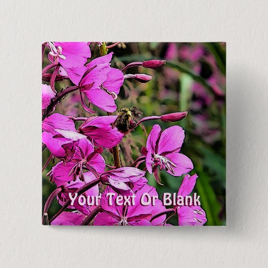 Bee Nice Vierkante Button 5,1 Cm (Voorkant)