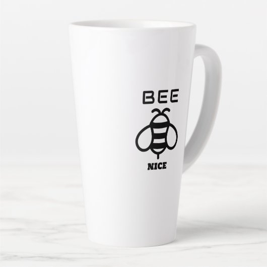 Bee Nice with Minimal Design Latte Mok (Rechterhoek)