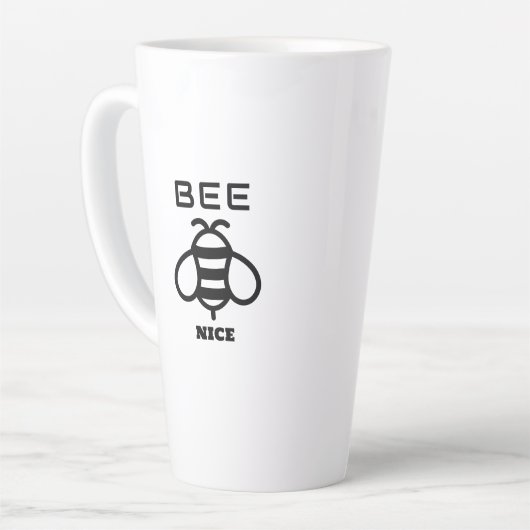 Bee Nice with Minimal Design Latte Mok (Linkerhoek)