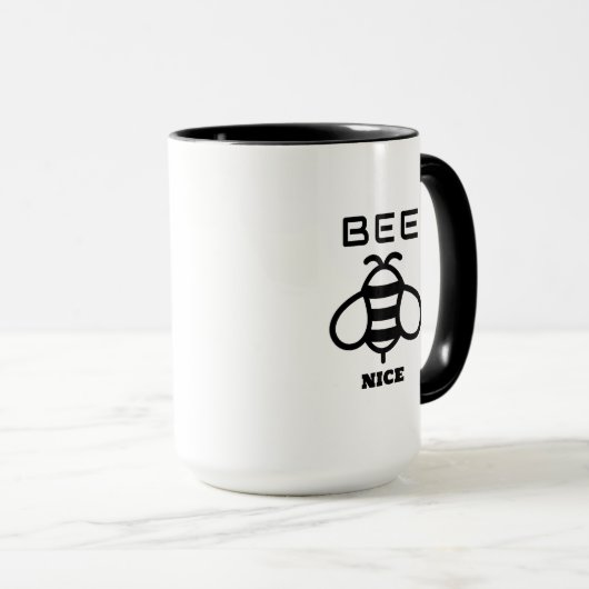 Bee Nice with Minimal Design Mok (Voorkant rechts)
