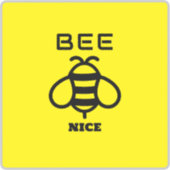 Bee Nice with Yellow Background Design Sticker (Voorkant)