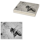 Bee No. 6 Flower Waterverf Art Rubberstempel (Gestempeld)
