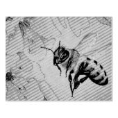 Bee No. 6 Flower Waterverf Art Rubberstempel (Afrduk)