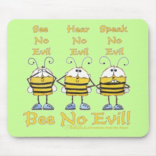"Bee No Evil" bijen Muismat (Voorkant)