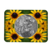 Bee On Black Eyed Susan Flower Uw foto toevoegen Magneet (Horizontaal)