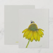 Bee on Coneflower wenskaart - origineel artwork Kaart (Voorkant / Achterkant)