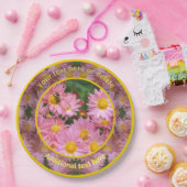 Bee On Daisy Flowers Natuur Gepersonaliseerde Fees Papieren Bordje (Feest)