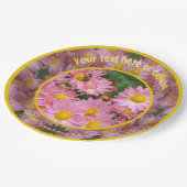 Bee On Daisy Flowers Natuur Gepersonaliseerde Fees Papieren Bordje (Gekanteld)