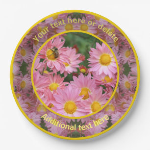 Bee On Daisy Flowers Natuur Gepersonaliseerde Fees Papieren Bordje