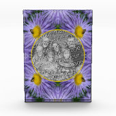 Bee on Paarse Aster Flowers Natuur Voeg toe Fotoblokken (Voorkant)