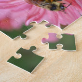 Bee on Pink Daisy Flower Lijst Uw foto toevoegen Legpuzzel (Zijkant)