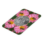 Bee on Pink Daisy Flower Lijst Uw foto toevoegen Magneet (Linkerzijde)