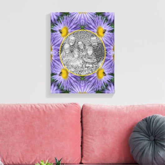 Bee On Purple Flowers Creëer Uw eigen foto Canvas Afdruk (Insitu (Woonkamer))