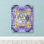 Bee On Purple Flowers Creëer Uw eigen foto Canvas Afdruk (Insitu (Houten vloer))