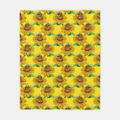 Bee on Sunflower Flower Pattern Design Yellow Fleece Deken (Voorkant)