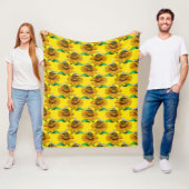 Bee on Sunflower Flower Pattern Design Yellow Fleece Deken