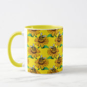 Bee on Sunflower Flower Pattern Design Yellow  Mok (Links)