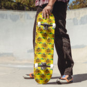 Bee on Sunflower Flower Pattern Design Yellow  Persoonlijk Skateboard