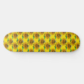 Bee on Sunflower Flower Pattern Design Yellow Persoonlijk Skateboard (Horizontaal)