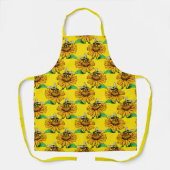 Bee on Sunflower Flower Pattern Design Yellow  Schort (Voorkant)
