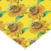 Bee on Sunflower Flower Pattern Design Yellow Tafelkleed (Gekanteld)