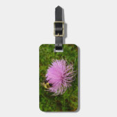 Bee on Thistle Flower Natuur Bagagelabel (Voorkant verticaal)