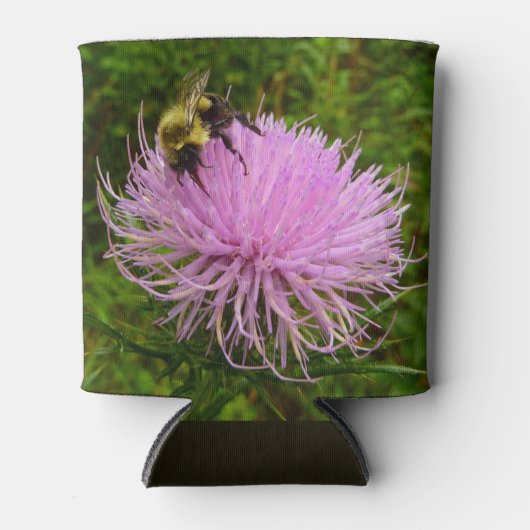 Bee on Thistle Flower Natuur Blikjeskoeler (Voorkant)