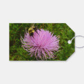 Bee on Thistle Flower Natuur Cadeaulabel (Voorkant (Horizontaal))