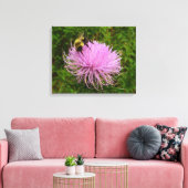 Bee on Thistle Flower Natuur Canvas Afdruk (Insitu (Woonkamer))