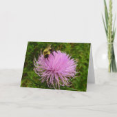 Bee on Thistle Flower Natuur Kaart (Voorkant)