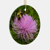 Bee on Thistle Flower Natuur Keramisch Ornament (Rechts)