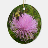 Bee on Thistle Flower Natuur Keramisch Ornament (Links)