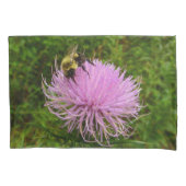 Bee on Thistle Flower Natuur Kussensloop (Voorkant)