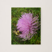 Bee on Thistle Flower Natuur Legpuzzel (Verticaal)