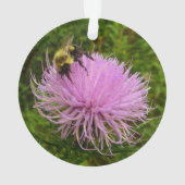Bee on Thistle Flower Natuur Ornament (achterkant)