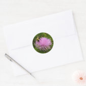 Bee on Thistle Flower Natuur Ronde Sticker (Envelop)