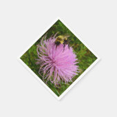 Bee on Thistle Flower Natuur Servet (Hoek)