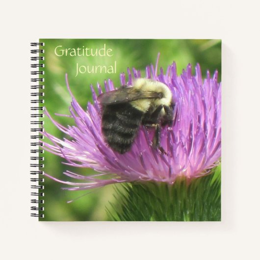 Bee on Thistle Gratitude Journal Notitieboek (Voorkant)