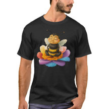 Bee On Vibrant Flower Oefenen Yoga T-shirt
