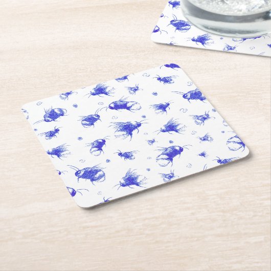 Bee Onderzetter - Hand getrokken kunst, cadeau voo (Schuin)